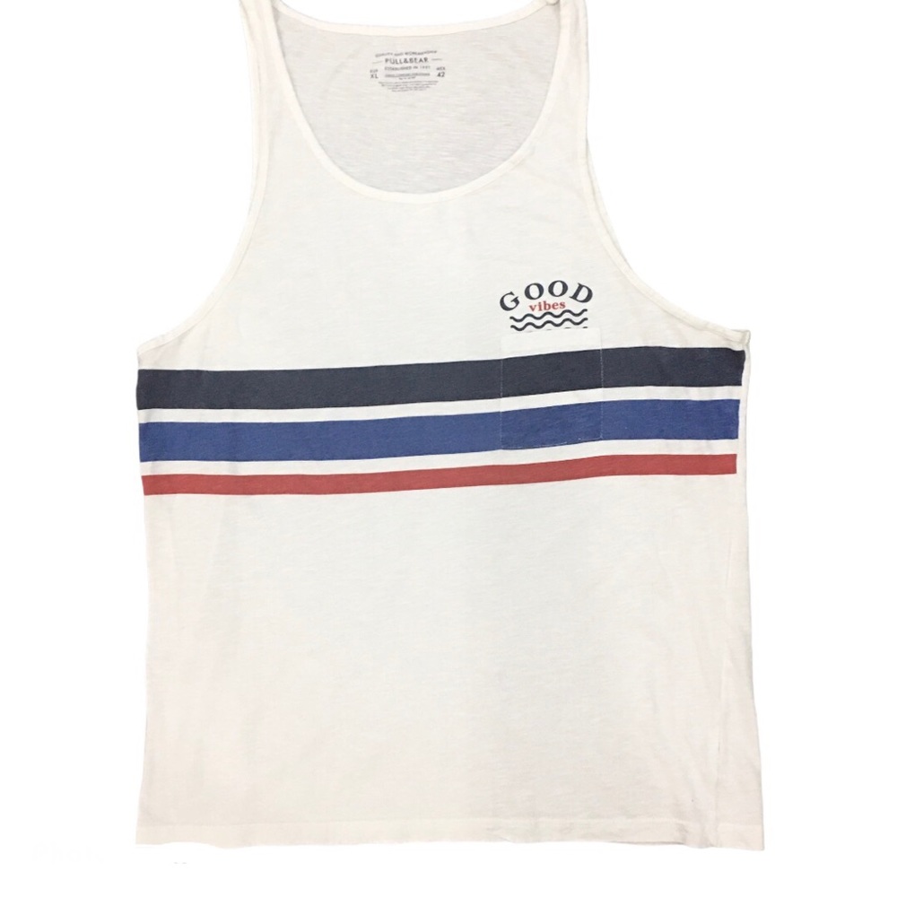 Pull & Bear Men’s Good Vibes Tank Top X-Large
